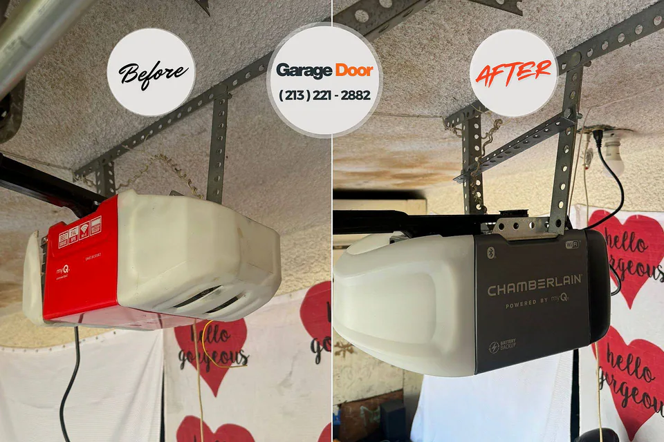 Before and after: garage door repair Millport, AL